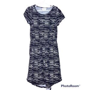 𝅺lularoe Girls Short Sleeve Romper With Pockets  Black White Size 10